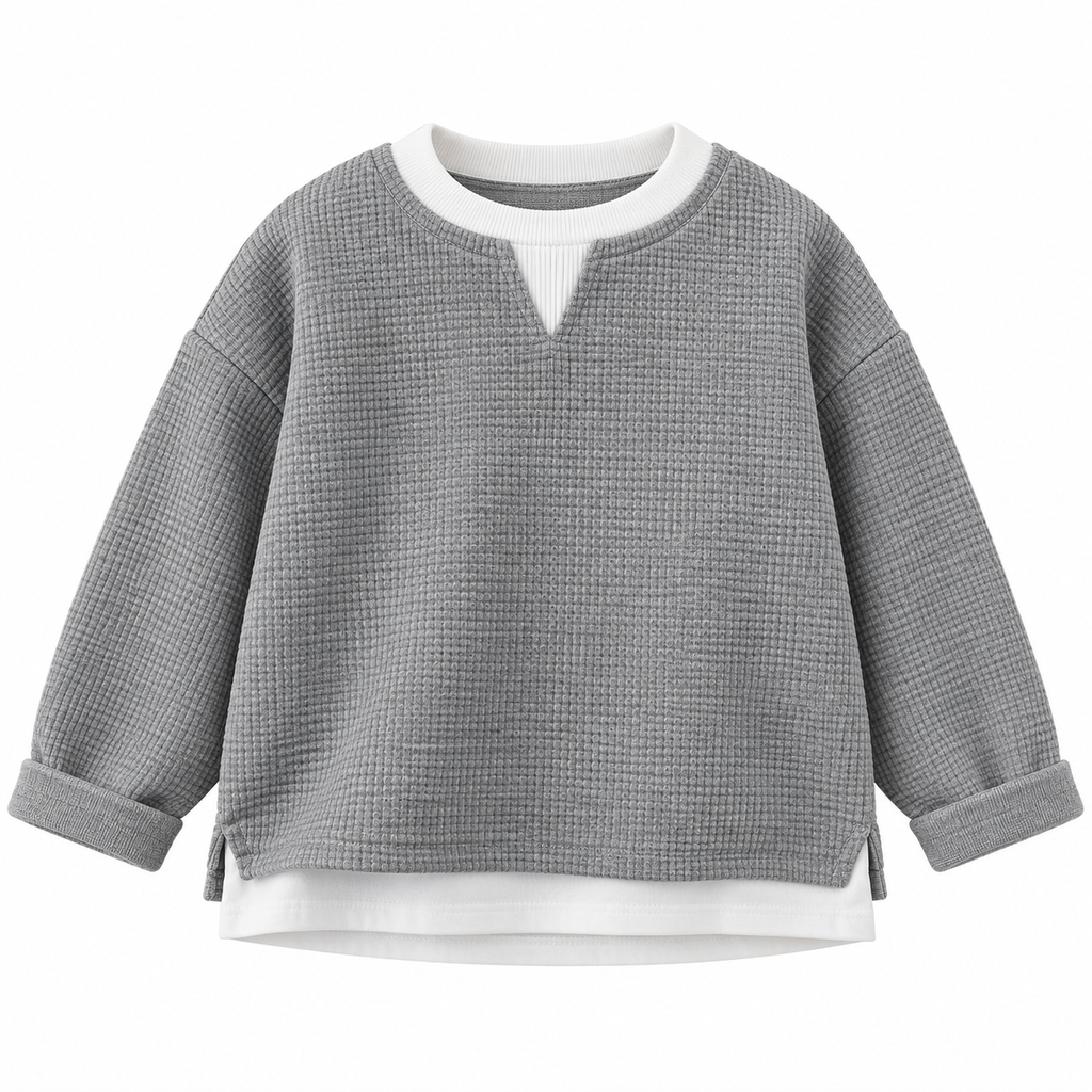 T-shirt gaufré effet deux pièces