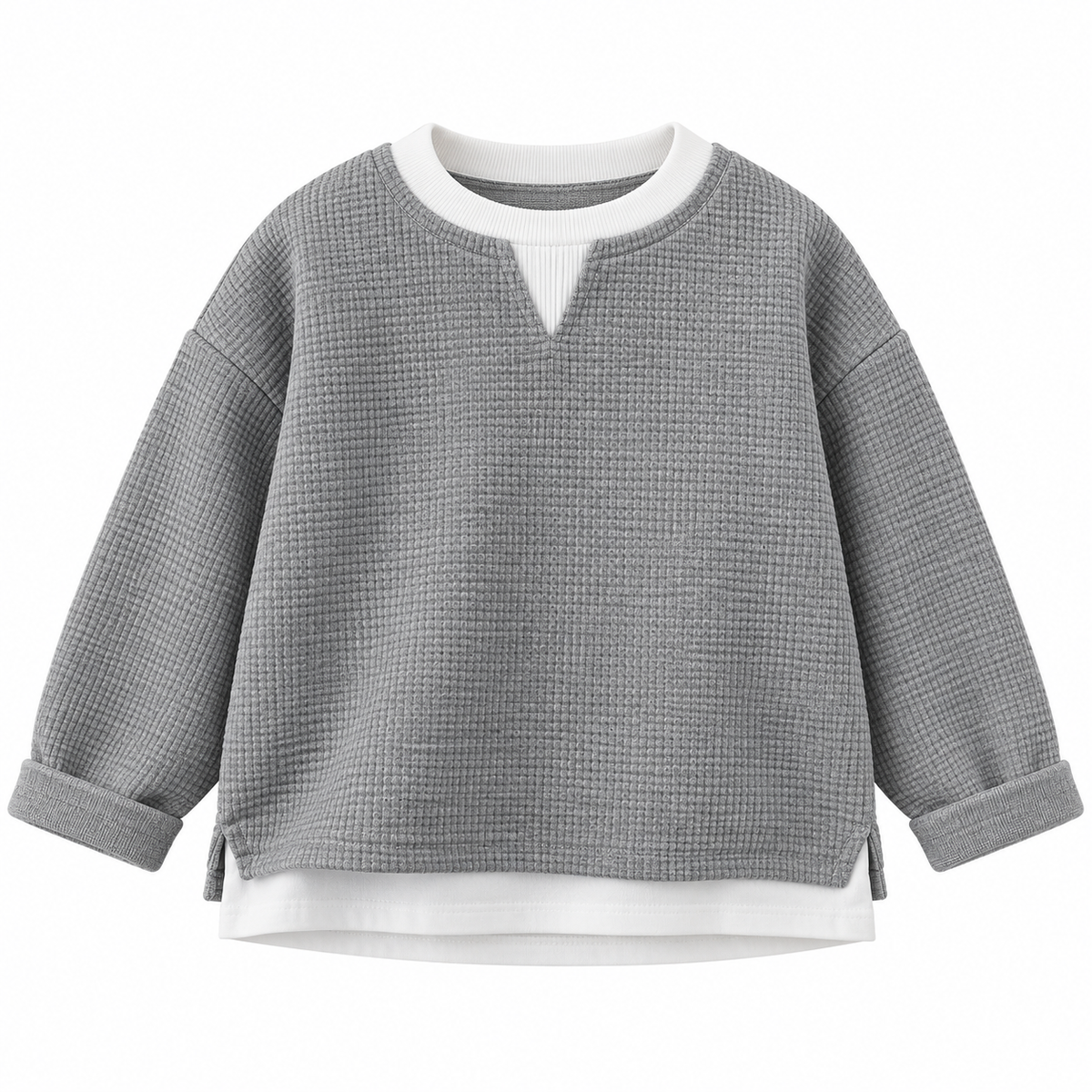T-shirt gaufré effet deux pièces