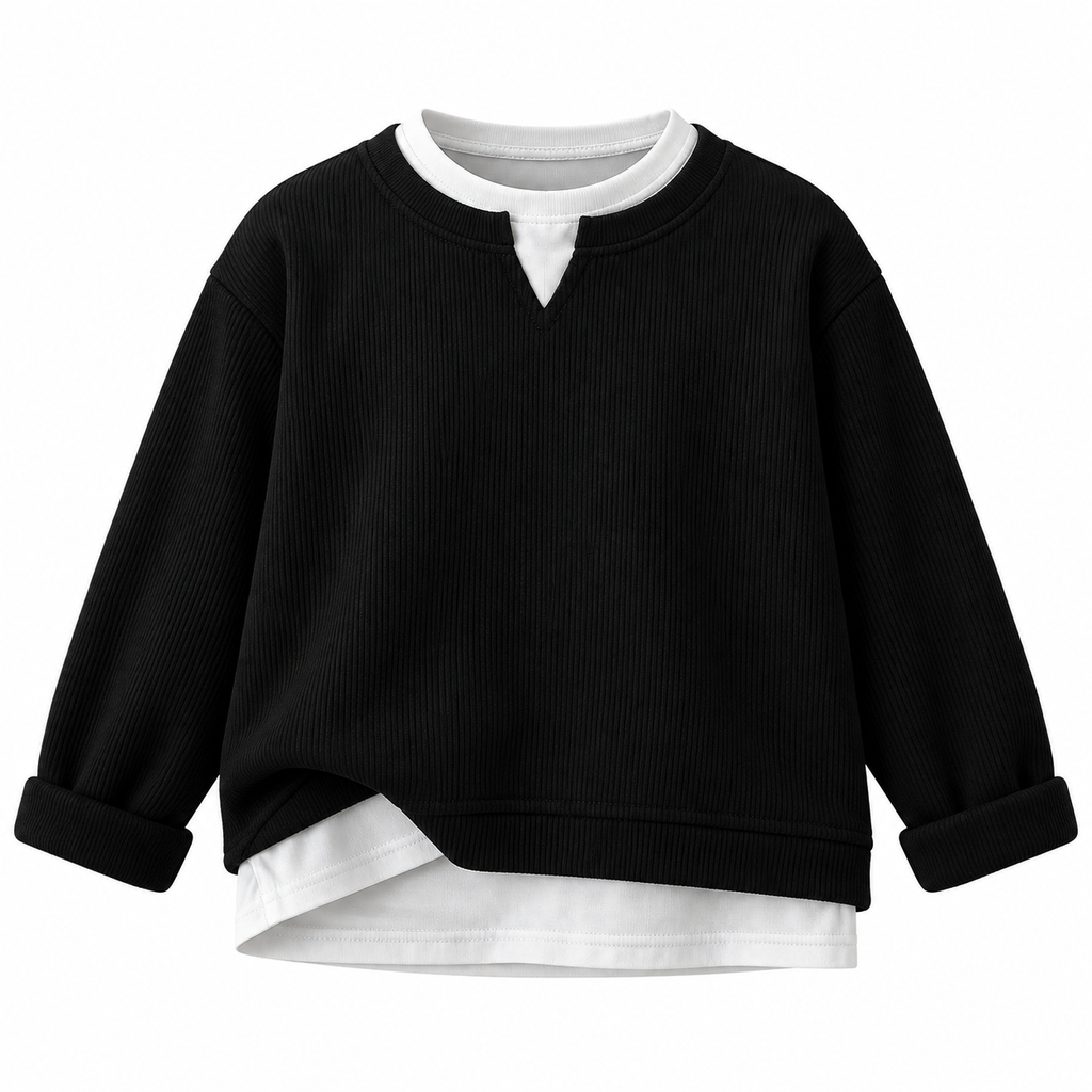 T-shirt gaufré effet deux pièces