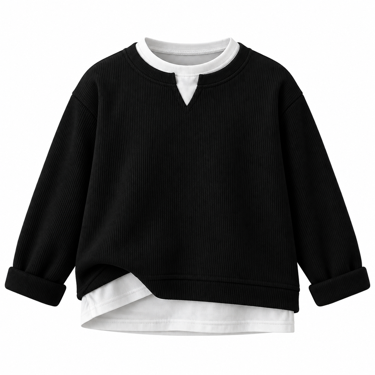 T-shirt gaufré effet deux pièces