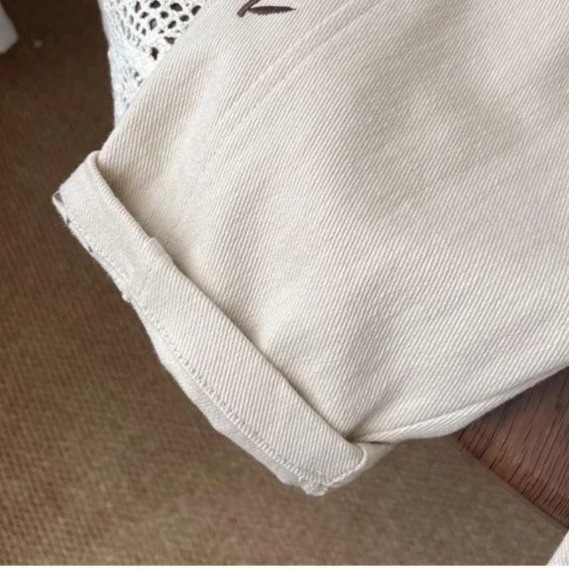 Pantalon en coton brodé