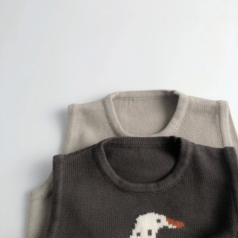 Pull sans manches motif animaux