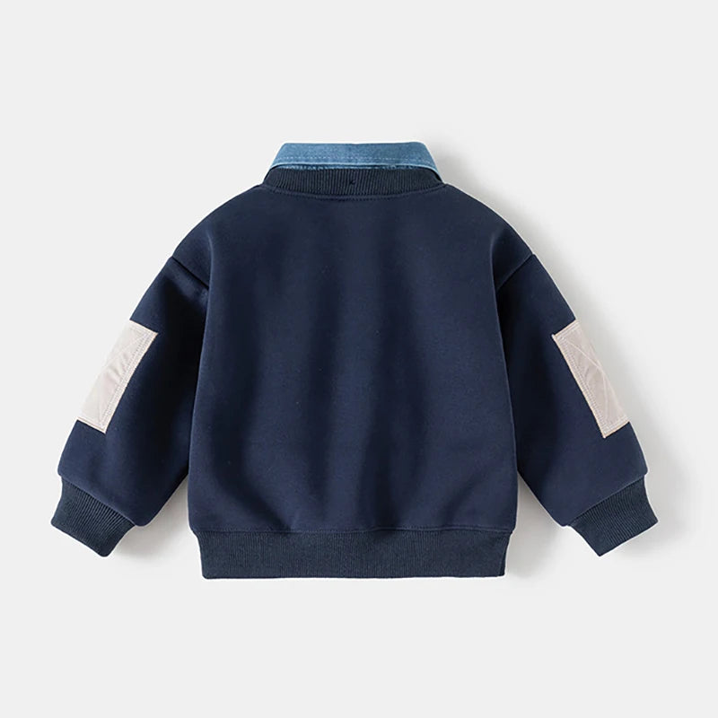 Sweat polaire col en jean