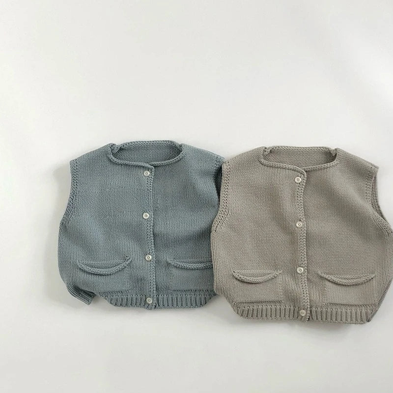Gilet tricoté col rond
