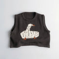 Pull sans manches motif animaux