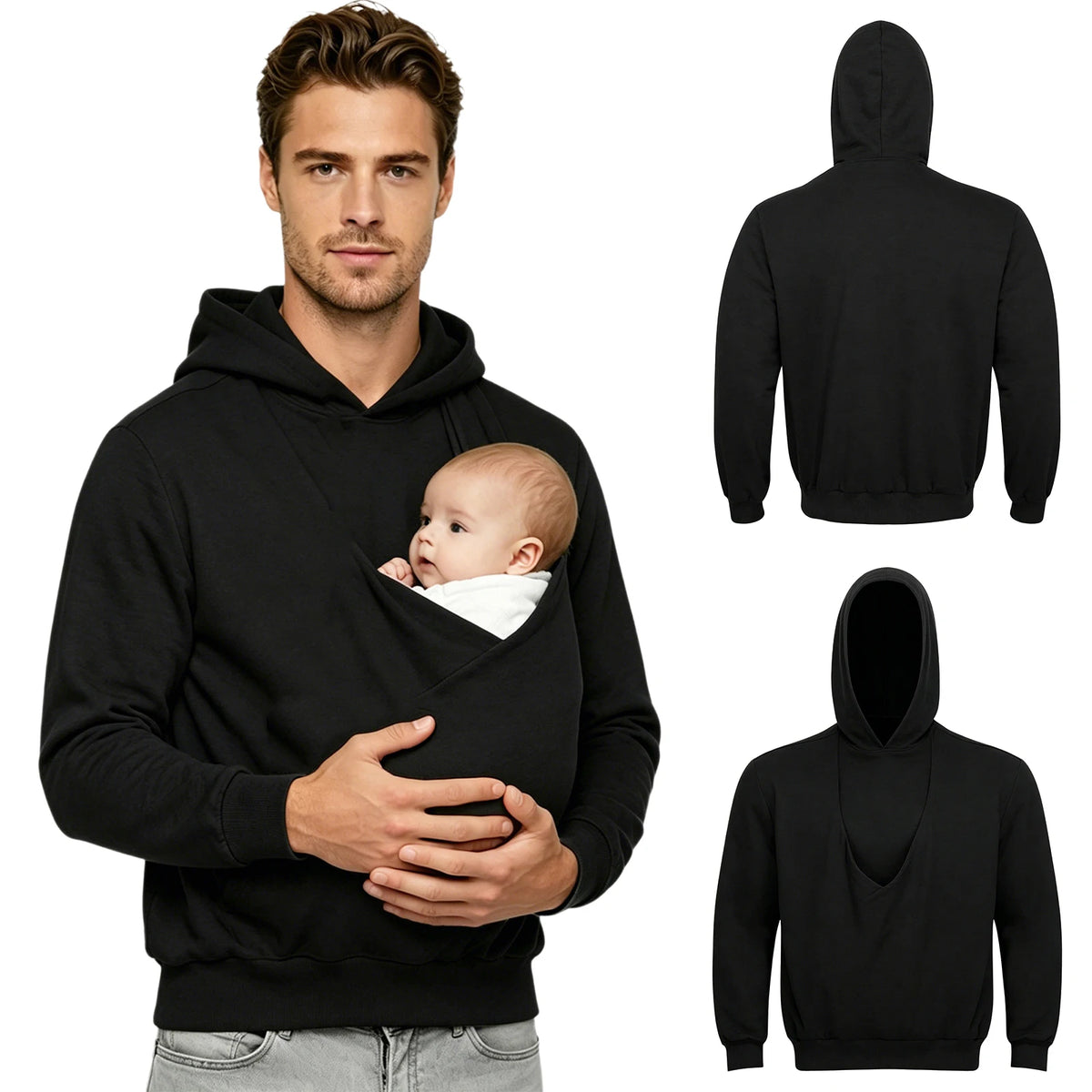 Sweat à capuche kangourou homme