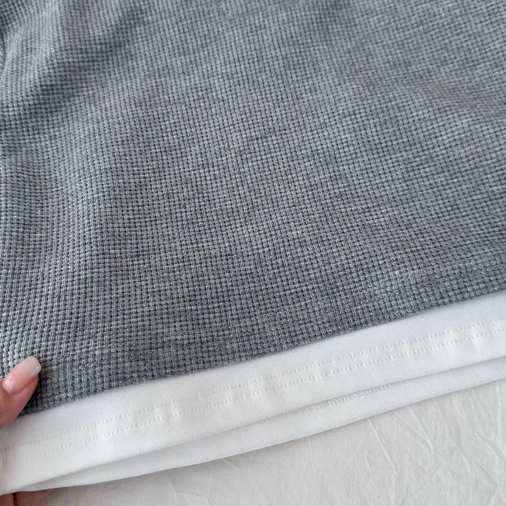 T-shirt gaufré effet deux pièces