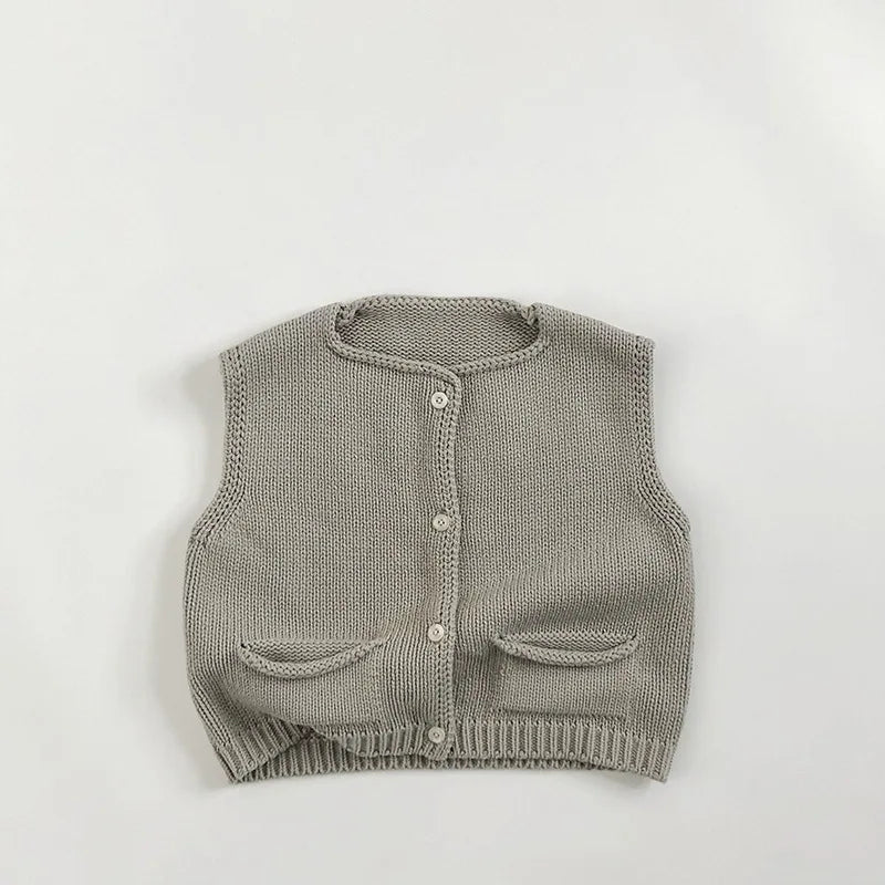 Gilet tricoté col rond