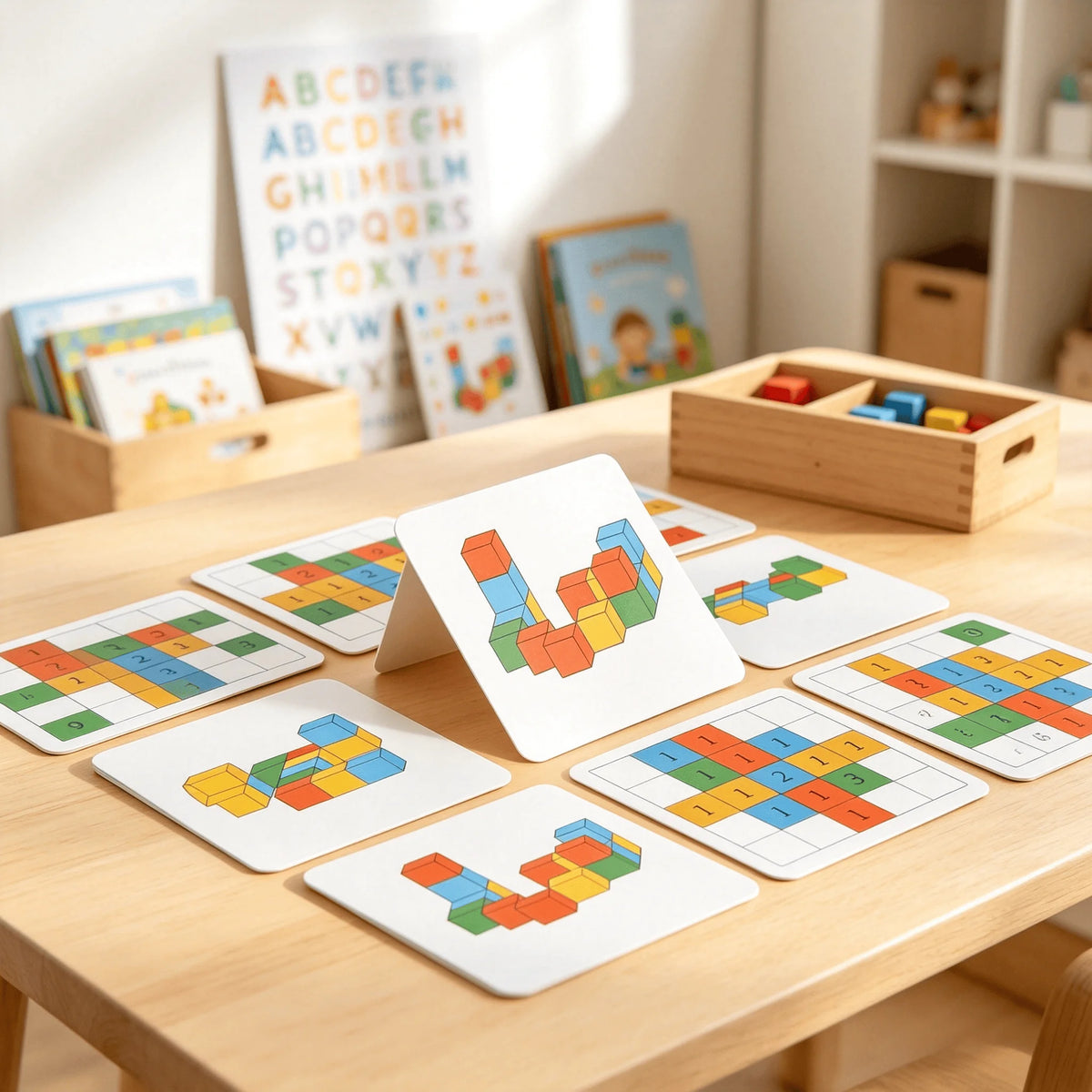 Jeu de blocs 3D de logique