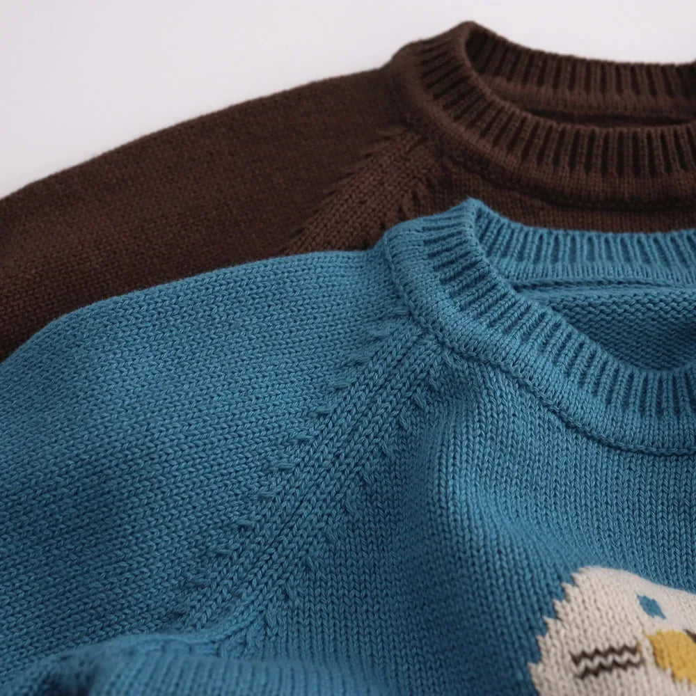 Pull tricoté motif animal
