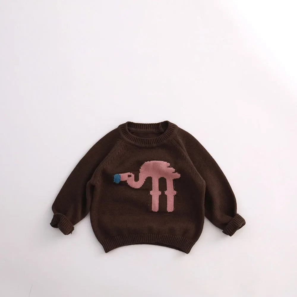 Pull tricoté motif animal