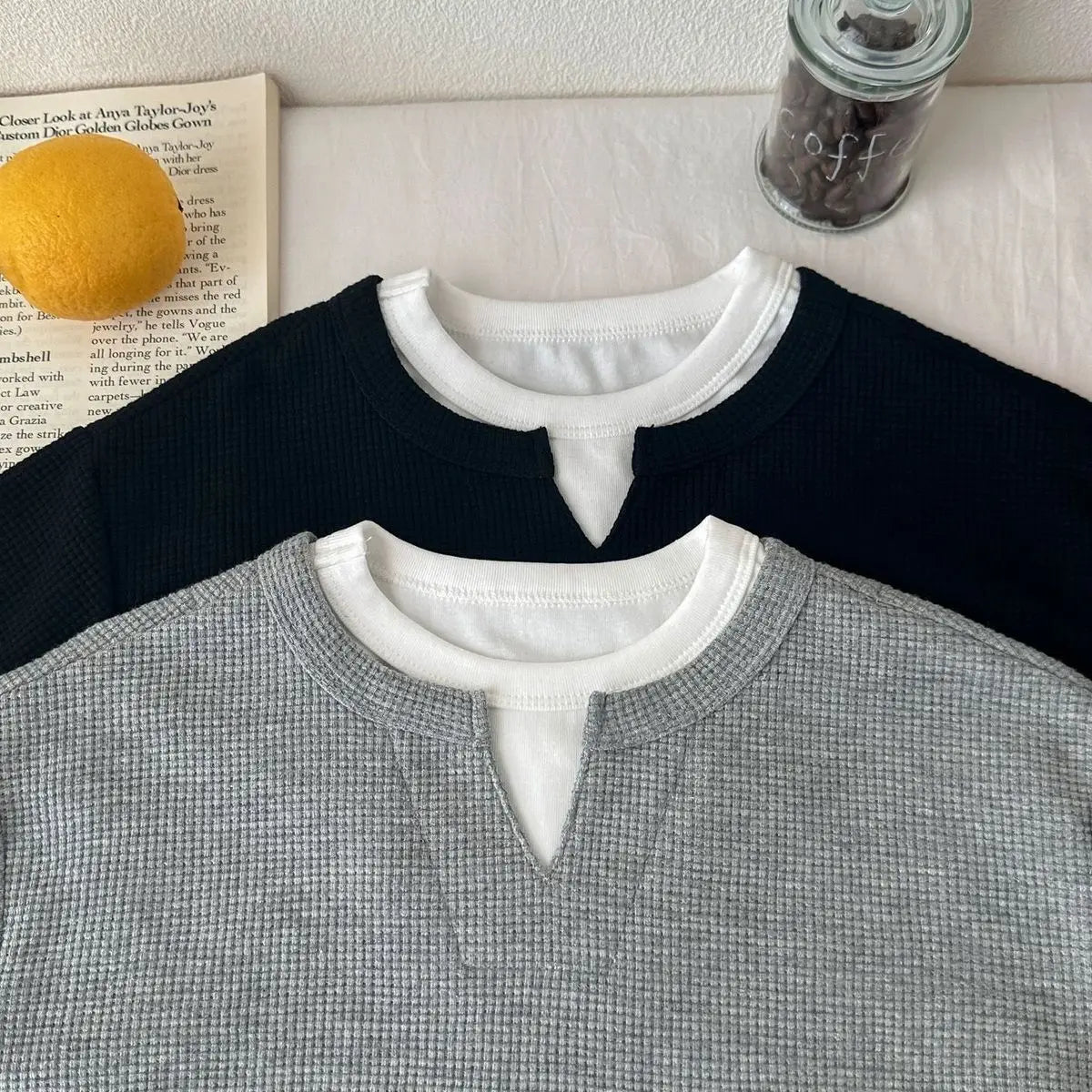 T-shirt gaufré effet deux pièces