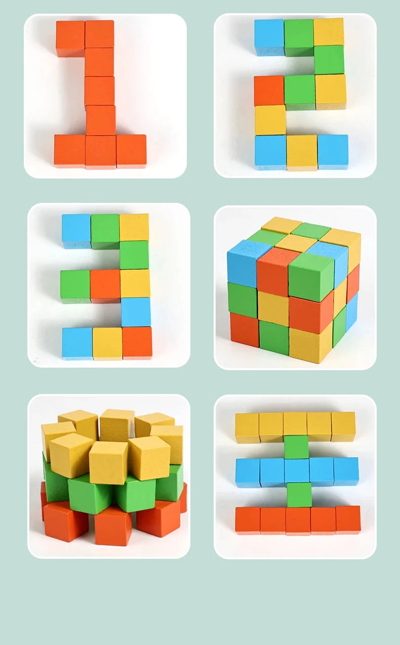 Jeu de blocs 3D de logique
