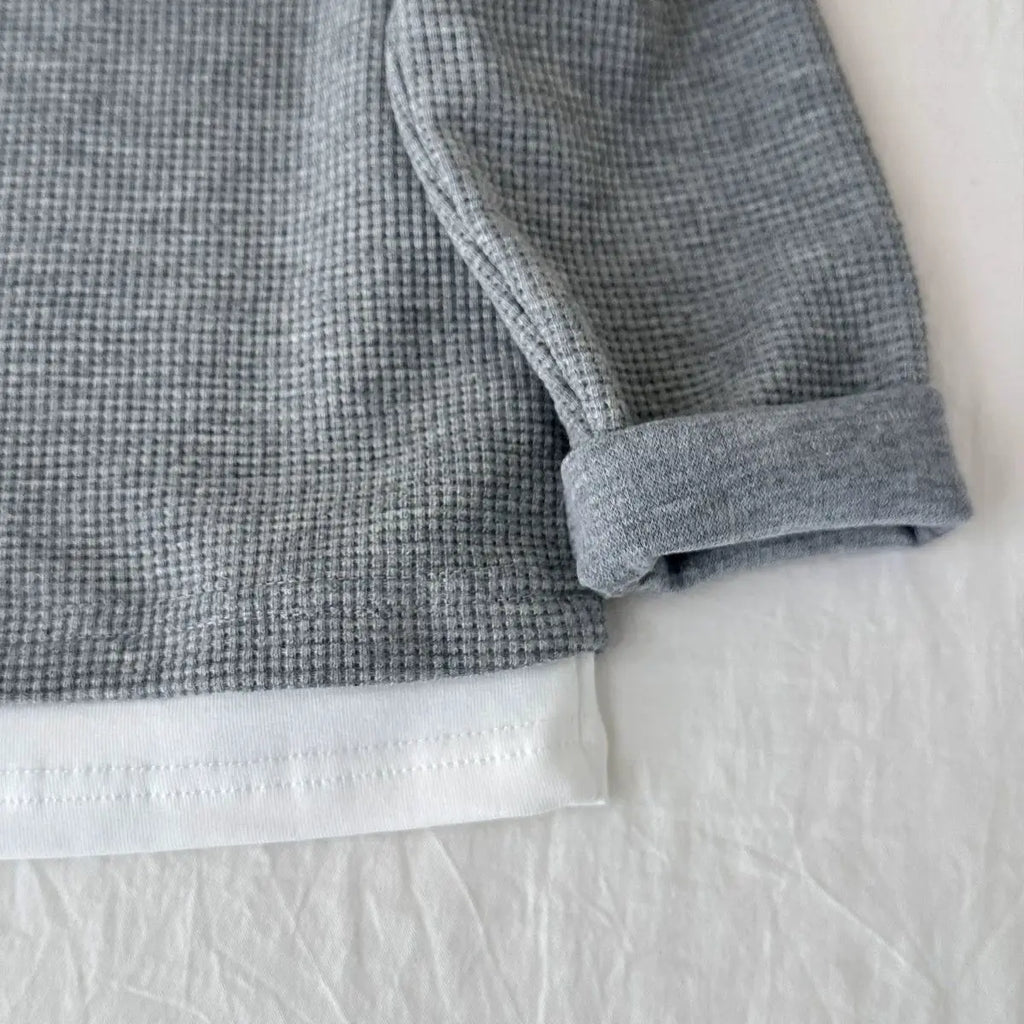 T-shirt gaufré effet deux pièces