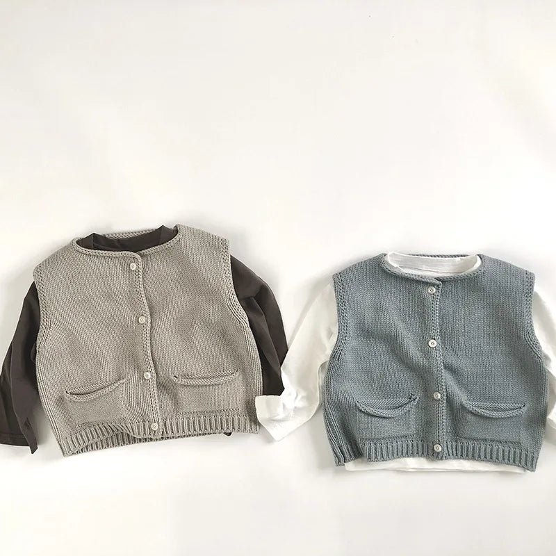 Gilet tricoté col rond
