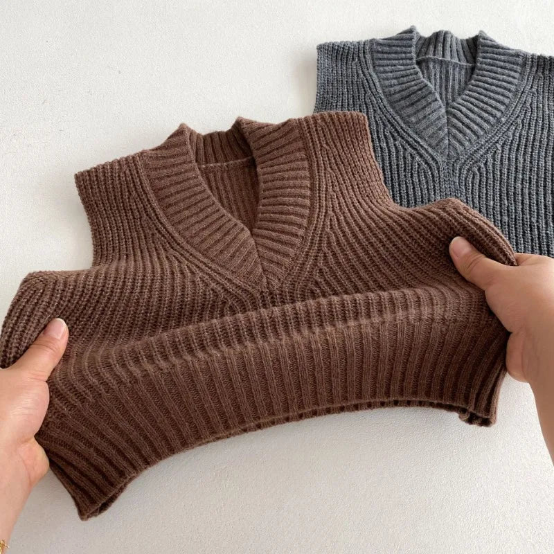 Gilet tricoté col V