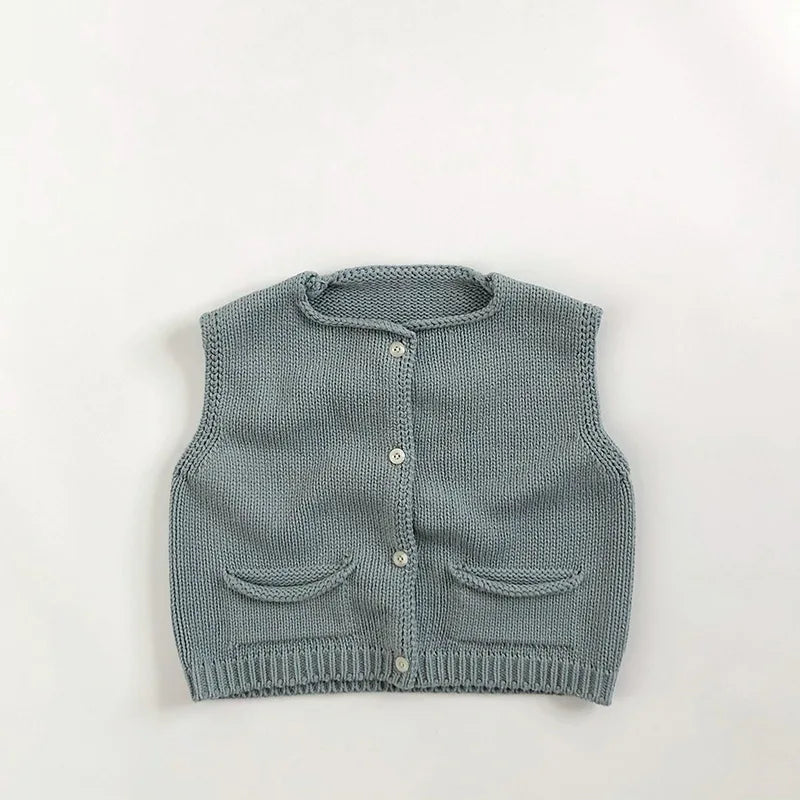 Gilet tricoté col rond