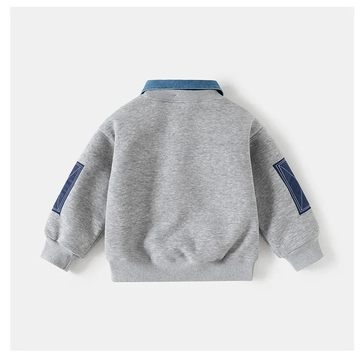 Sweat polaire col en jean