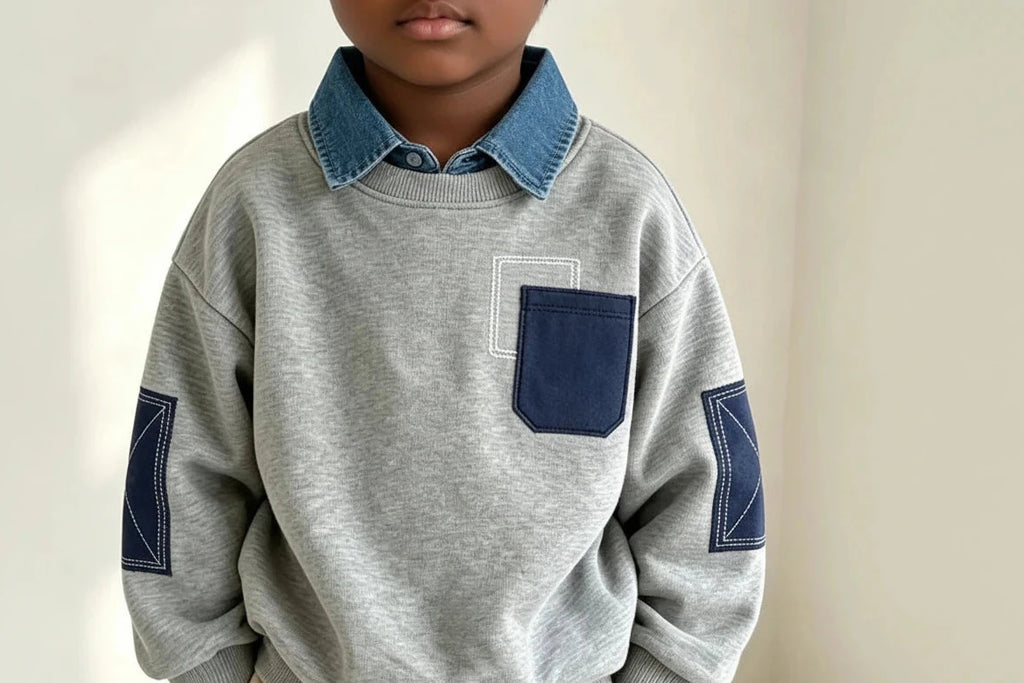 Sweat polaire col en jean