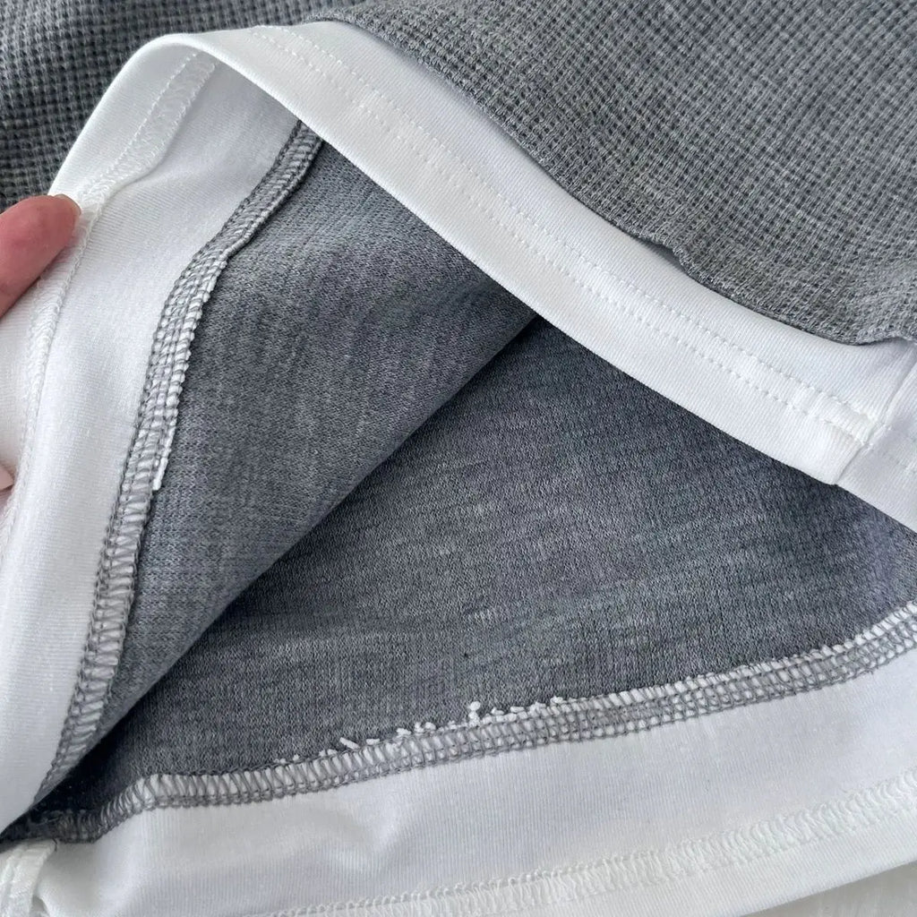 T-shirt gaufré effet deux pièces