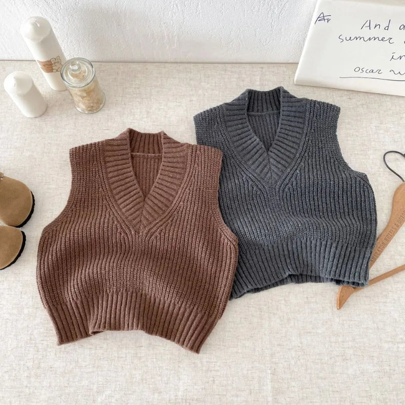 Gilet tricoté col V