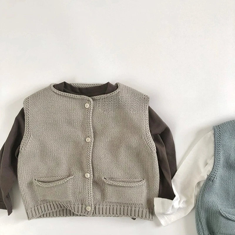 Gilet tricoté col rond